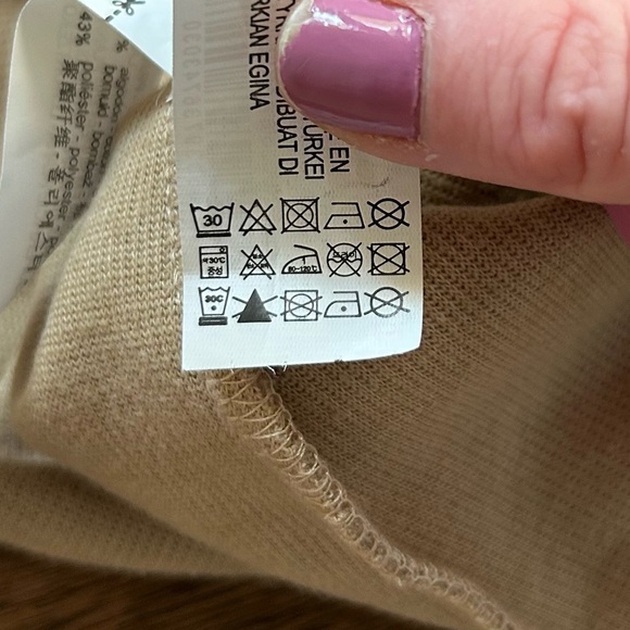 ZARA Tan Cowl Turtleneck Sleeveless Top Knit Vest Tie Waist Neutral Academia | M - Picture 8 of 9